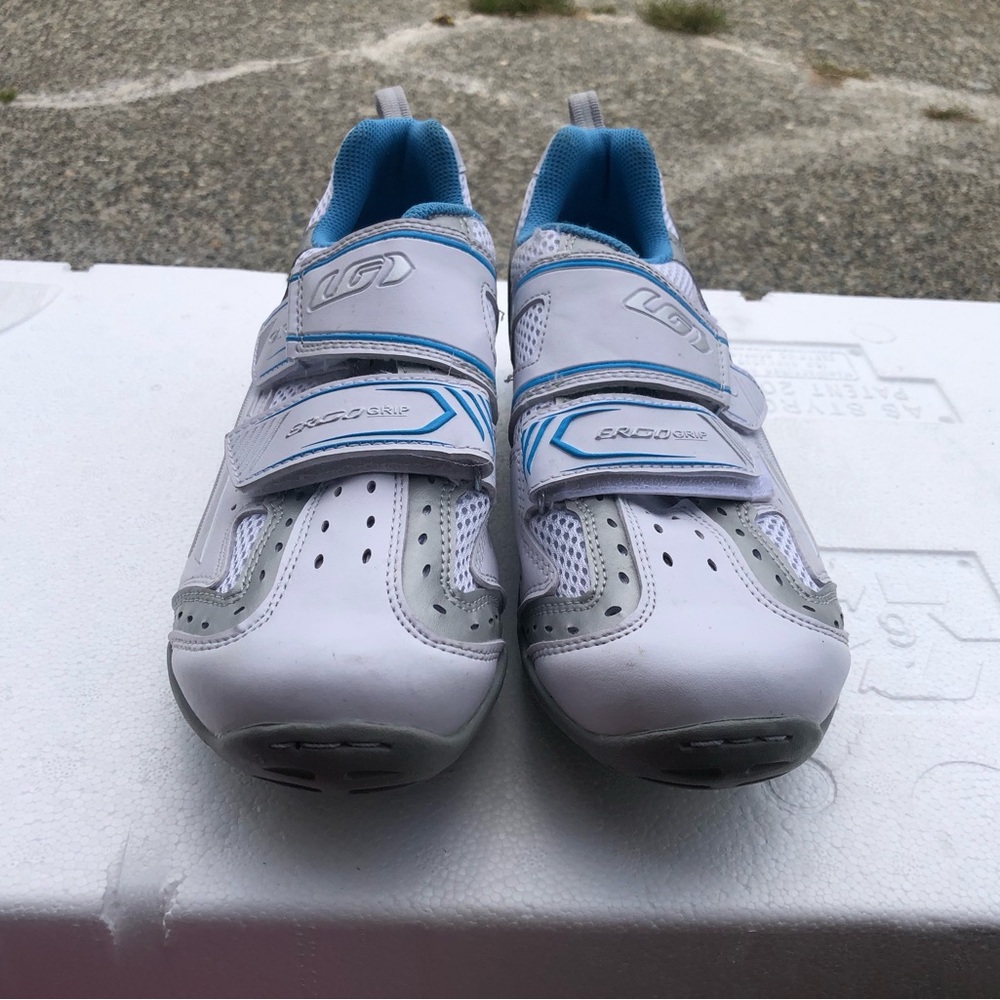 Louis Garneau Ergo Grip Cycling Shoes Women's White/Silver/Blue Size 9 - Picture 4 of 13